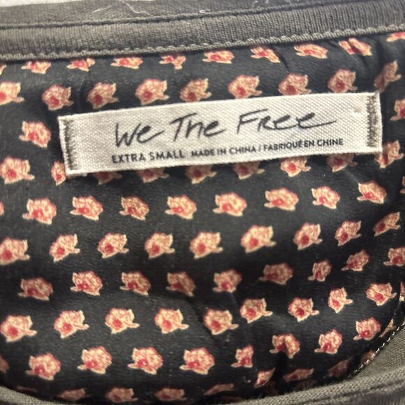 We The Free People Jade Floral Print Long Sleeve Top Olive Green Women's Size XS - Picture 11 of 13